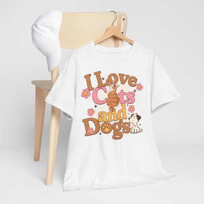 Love Cats and Dogs Tshirt - Hunde und Katzen liebhaber Tshirt