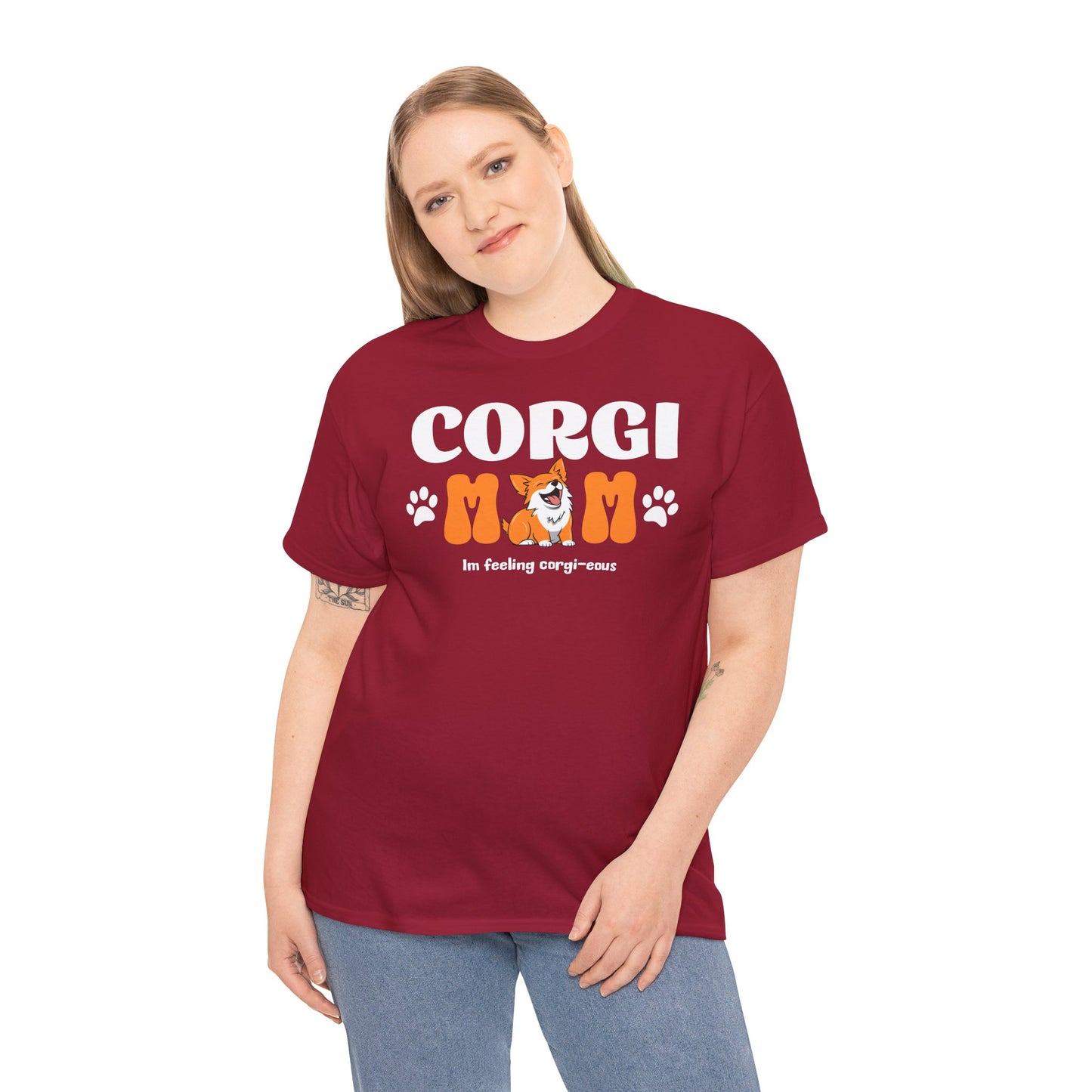 Corgi Mom Tshirt - Unisex Heavy Cotton Tee