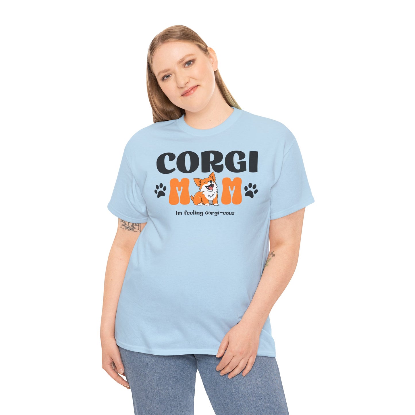 Corgi Mom Tshirt - Unisex Heavy Cotton Tee