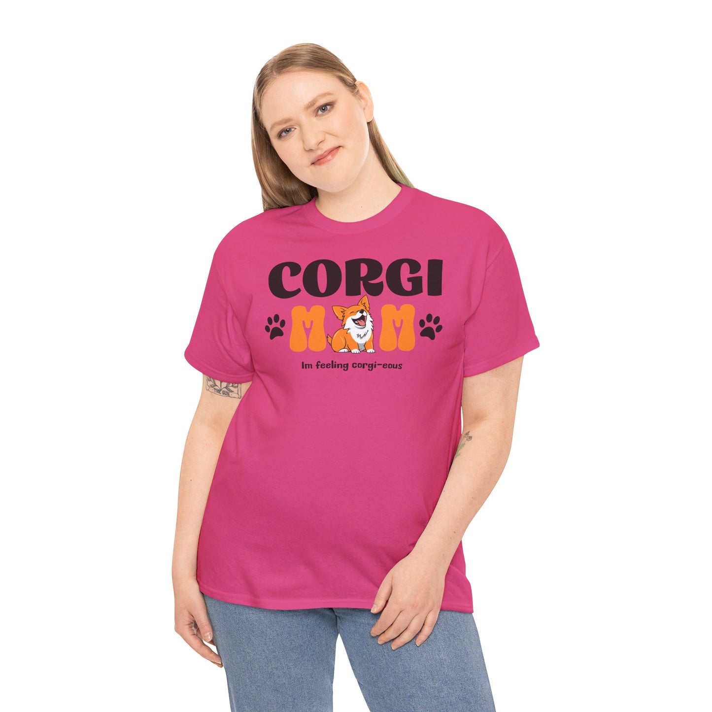 Corgi Mom Tshirt - Unisex Heavy Cotton Tee