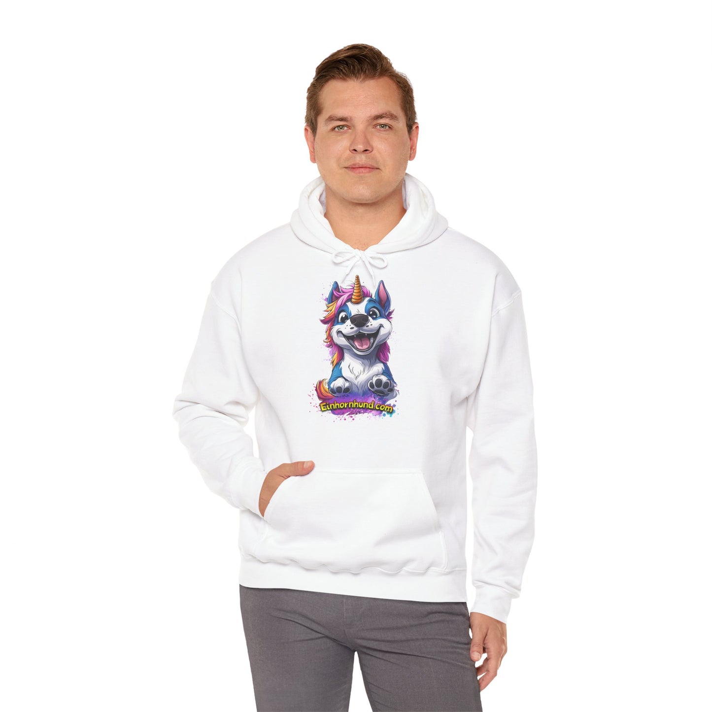 🦄🐾 Einhornhund Hoodie – Flauschig, magisch, einzigartig! - Druck Vorne 🐾🦄