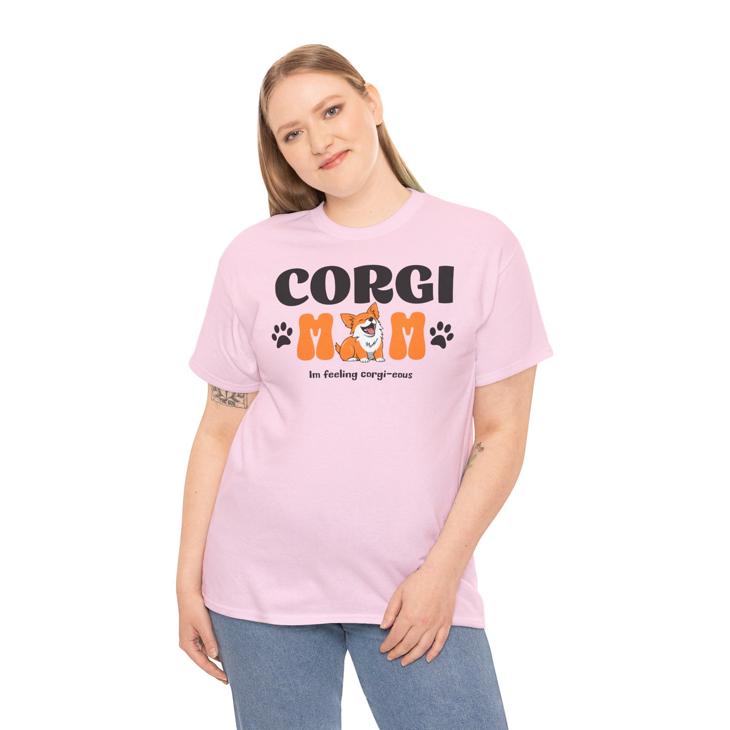 Corgi Mom Tshirt - Unisex Heavy Cotton Tee