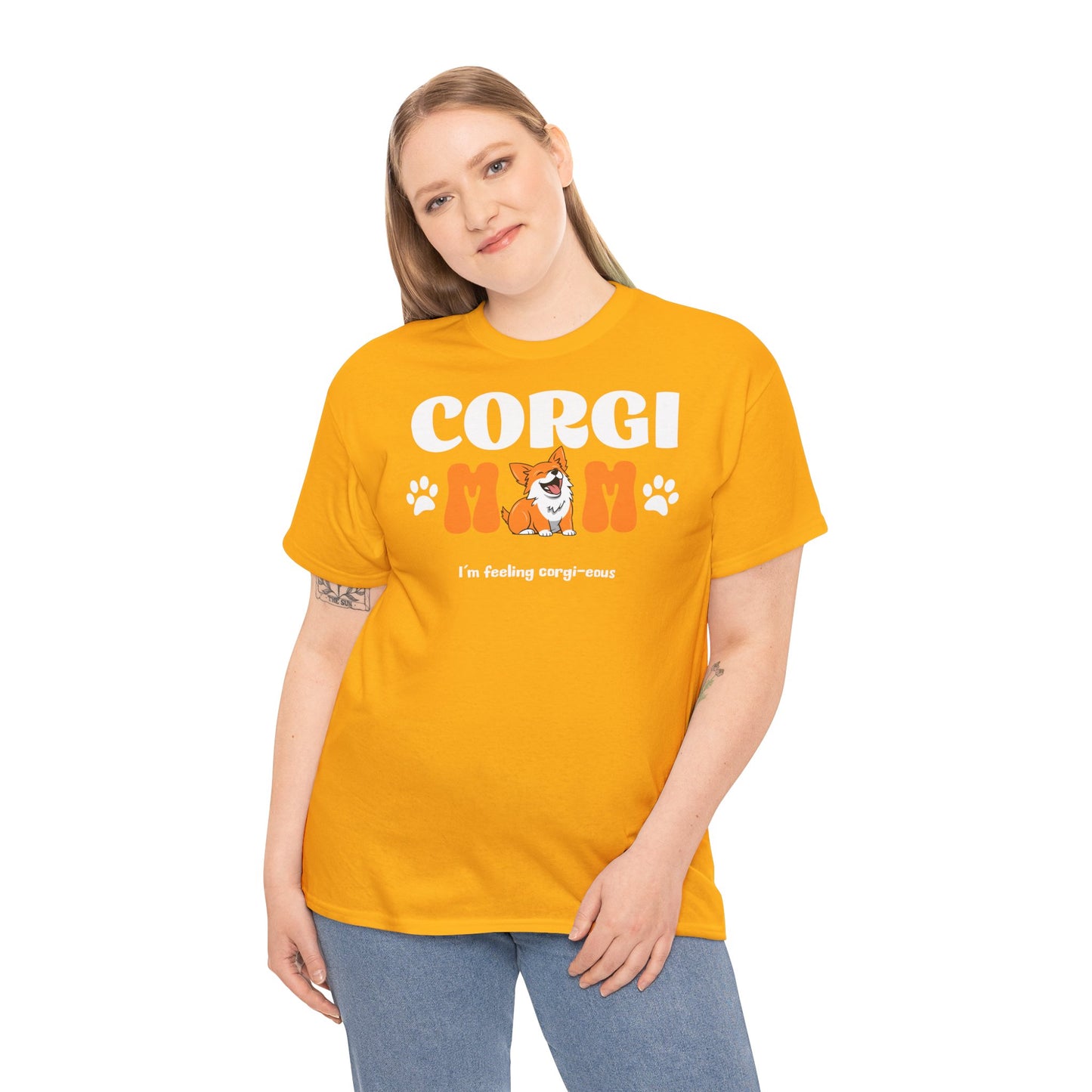 Corgi Mom Tshirt - Unisex Heavy Cotton Tee