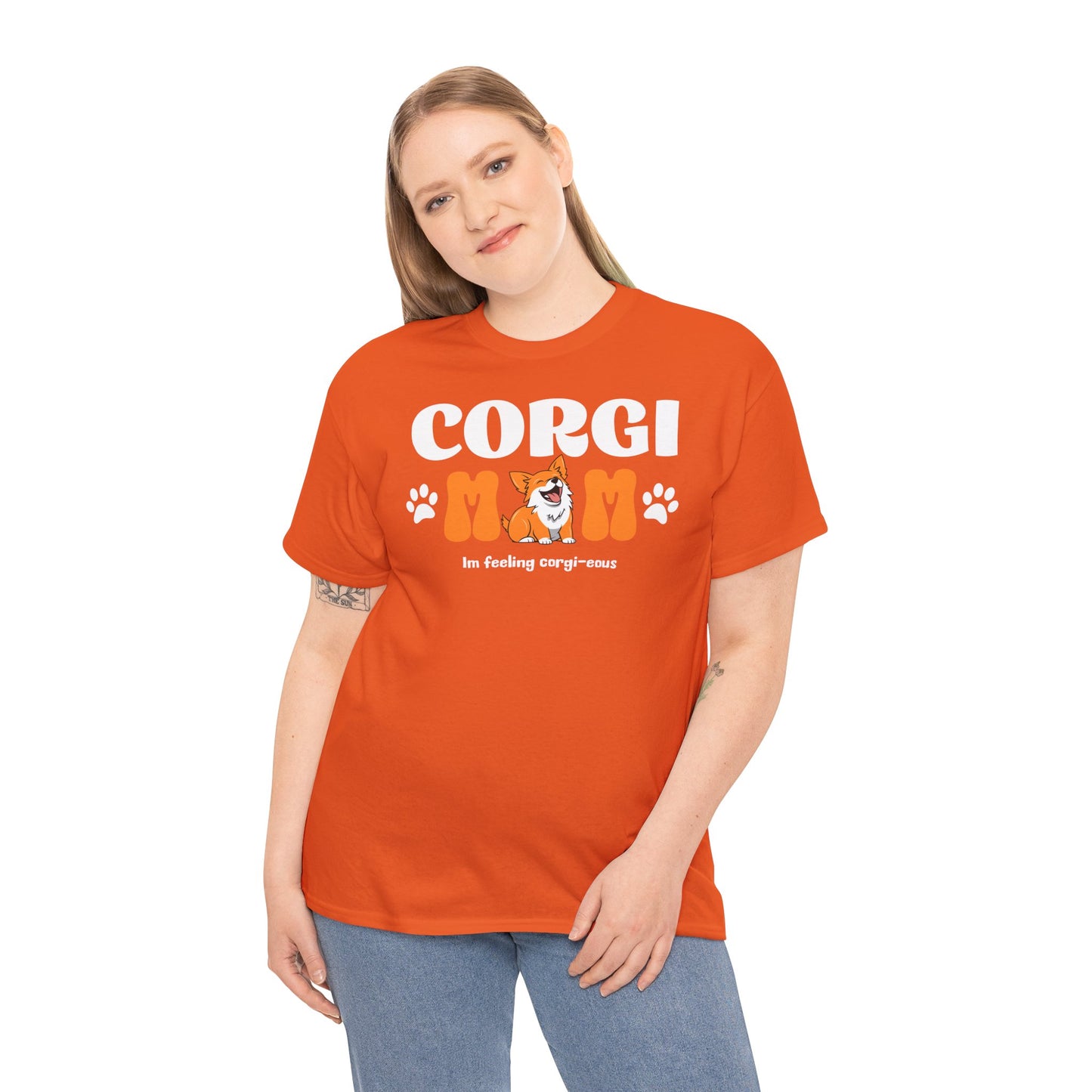 Corgi Mom Tshirt - Unisex Heavy Cotton Tee