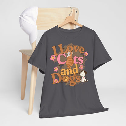 Love Cats and Dogs Tshirt - Hunde und Katzen liebhaber Tshirt